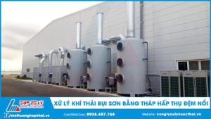 Xử lý khí thải bụi sơn bằng tháp hấp thụ đệm nổi