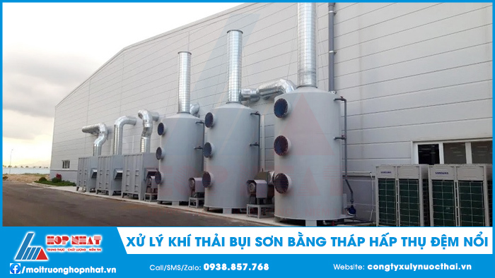 Xử lý khí thải bụi sơn bằng tháp hấp thụ đệm nổi