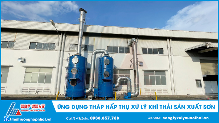 Tháp hấp thụ xử lý khí thải sản xuất sơn
