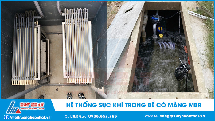 Hệ thống sục khí trong bể màng MBR