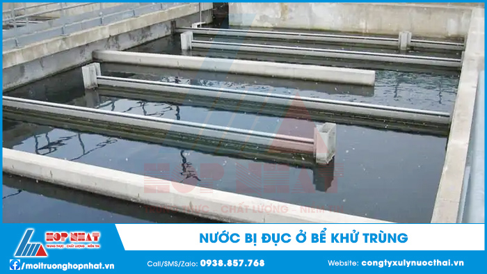 Nước bị đục ở bể khử trùng