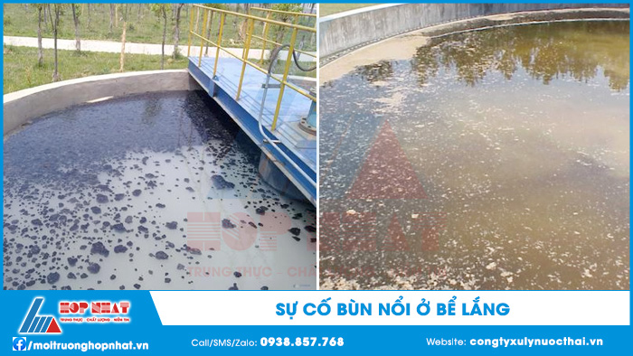 sự cố bùn nổi ở bể lắng