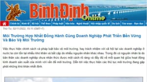 Báo chí viết về môi trường Hợp Nhất