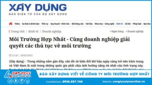 Báo Xây dựng viết về Công ty Môi Trường Hợp Nhất